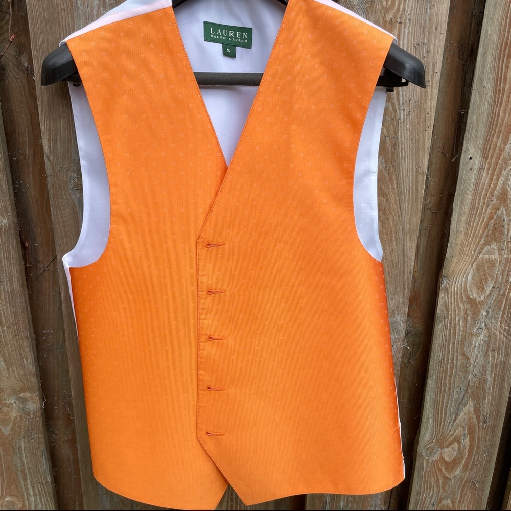 Vintage Orange and white Lauren by Ralph Lauren vest